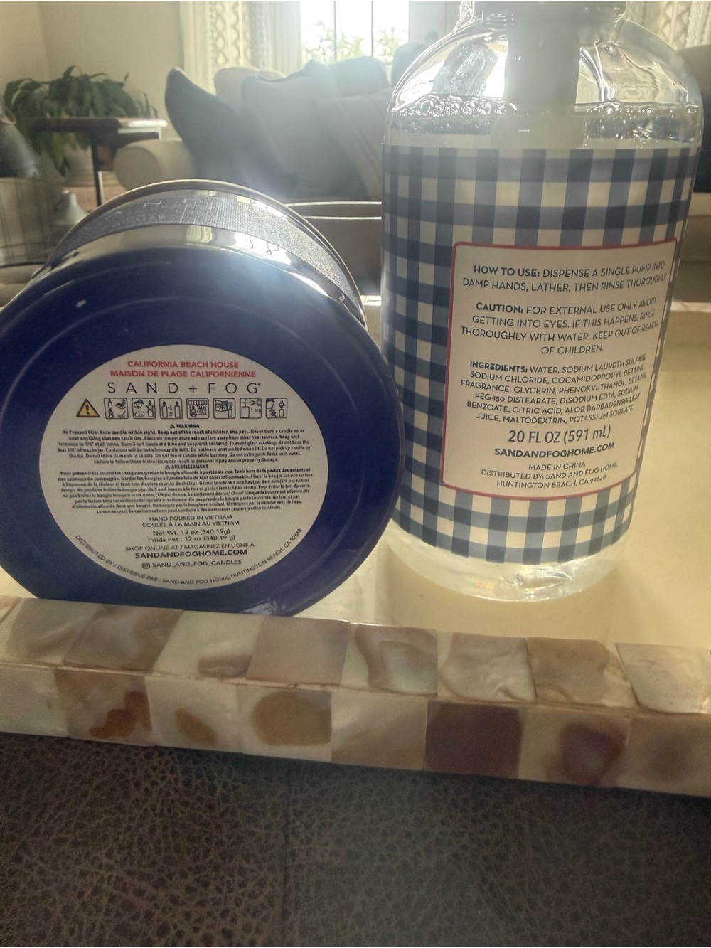 Sand & Fog- California Waves Hand Soap & California Beach House Candle -LARGE - Picture 2 of 3